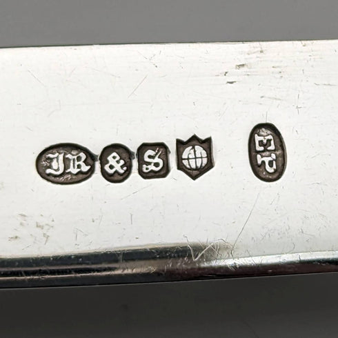 1930 年代英國復古銀盤甜點餐具 6 對套裝 John Round